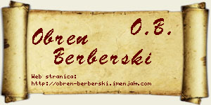 Obren Berberski vizit kartica
